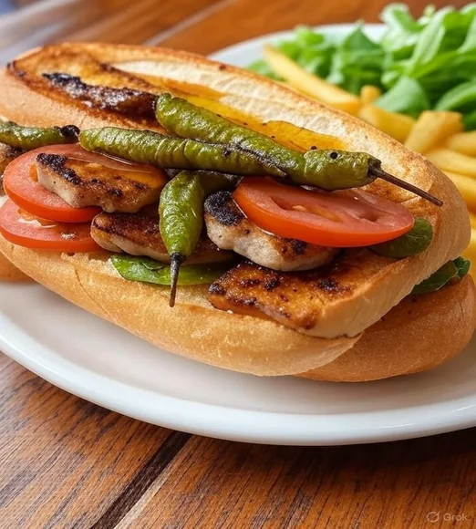 Pulgas de lomo con pimientos